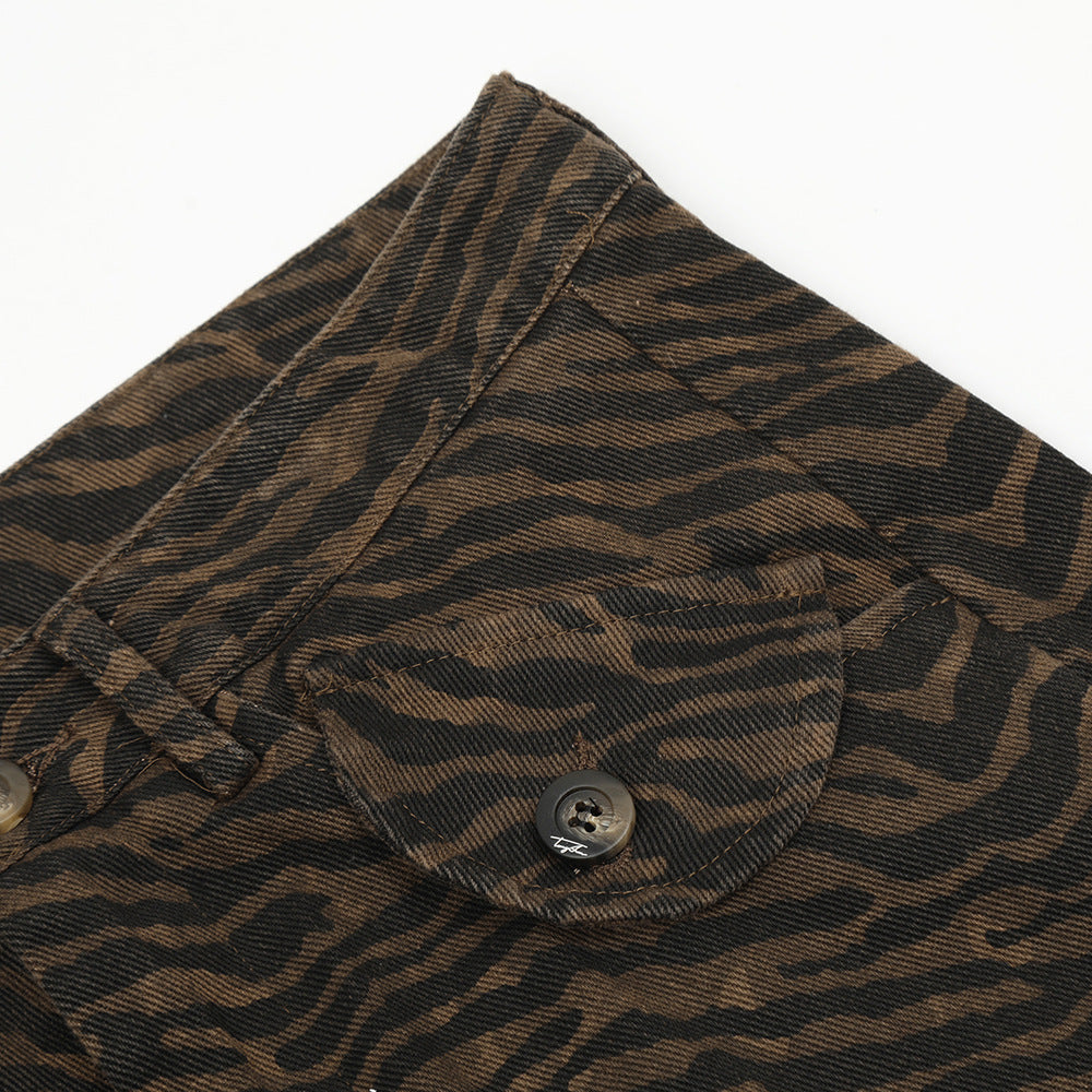 Fashion Zebra Print Casual Trousers Men