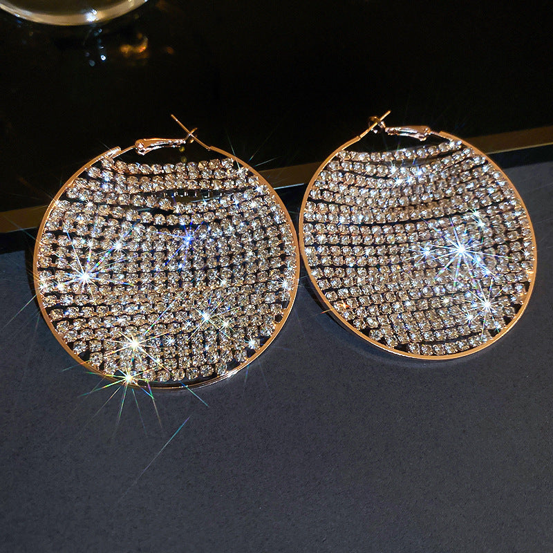 Diamond Round Earrings High-grade