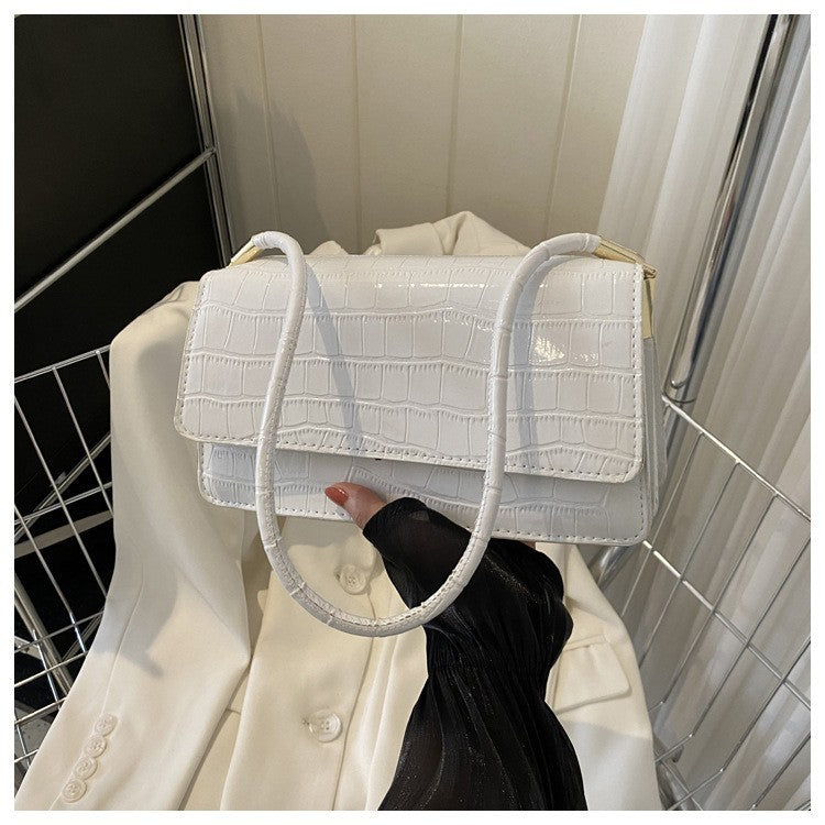 Women Shoulder Bgas Stone Pattern Solid Color Elegant Bag