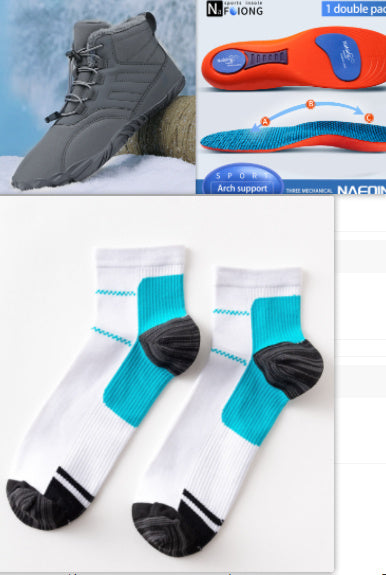Chaussures chaudes en coton pour sports de plein air à cinq doigts, bottes résistantes à l'usure et antidérapantes