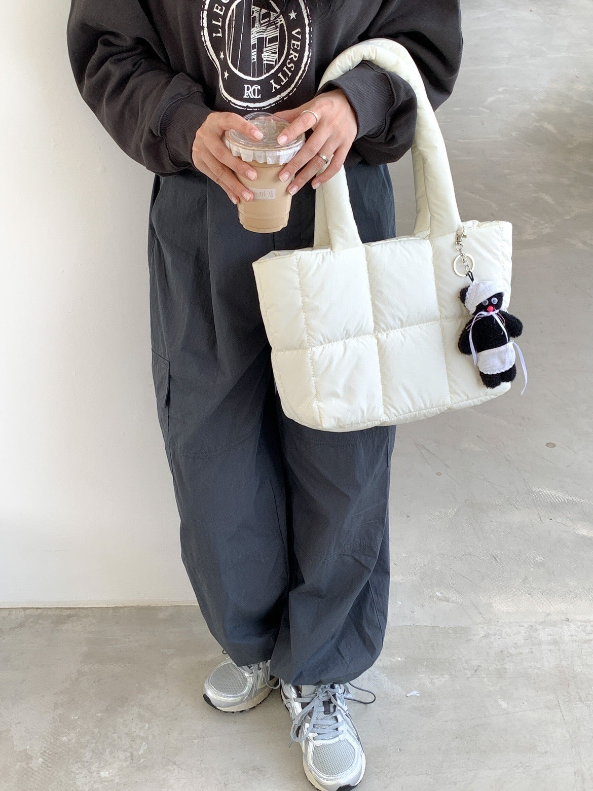 Sac de transport à main portable à une épaule à carreaux de grande capacité