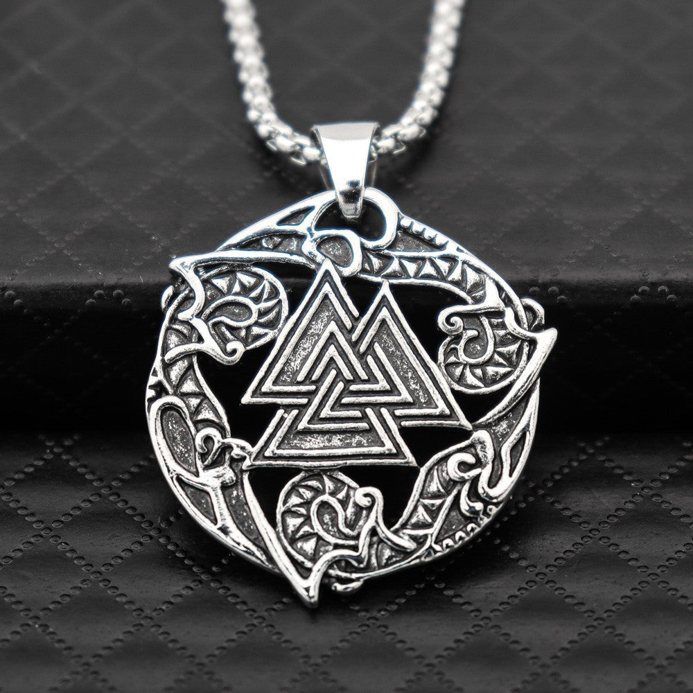 Pendentif collier triangle empilé rétro européen et américain