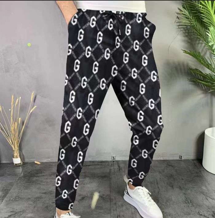 Pantalones con estampado de cuadros de moda para hombre