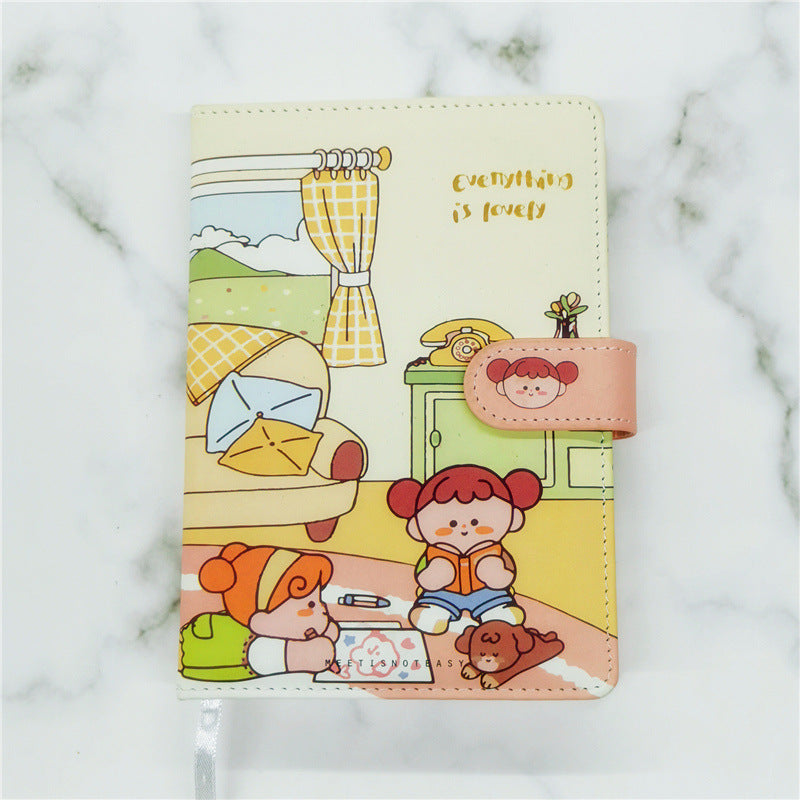Bloc de notas de página en color Cute Hand Ledger A5PU