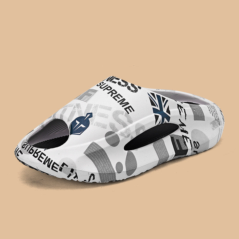 Zapatillas de plataforma bicolor de EVA con estampado de letras