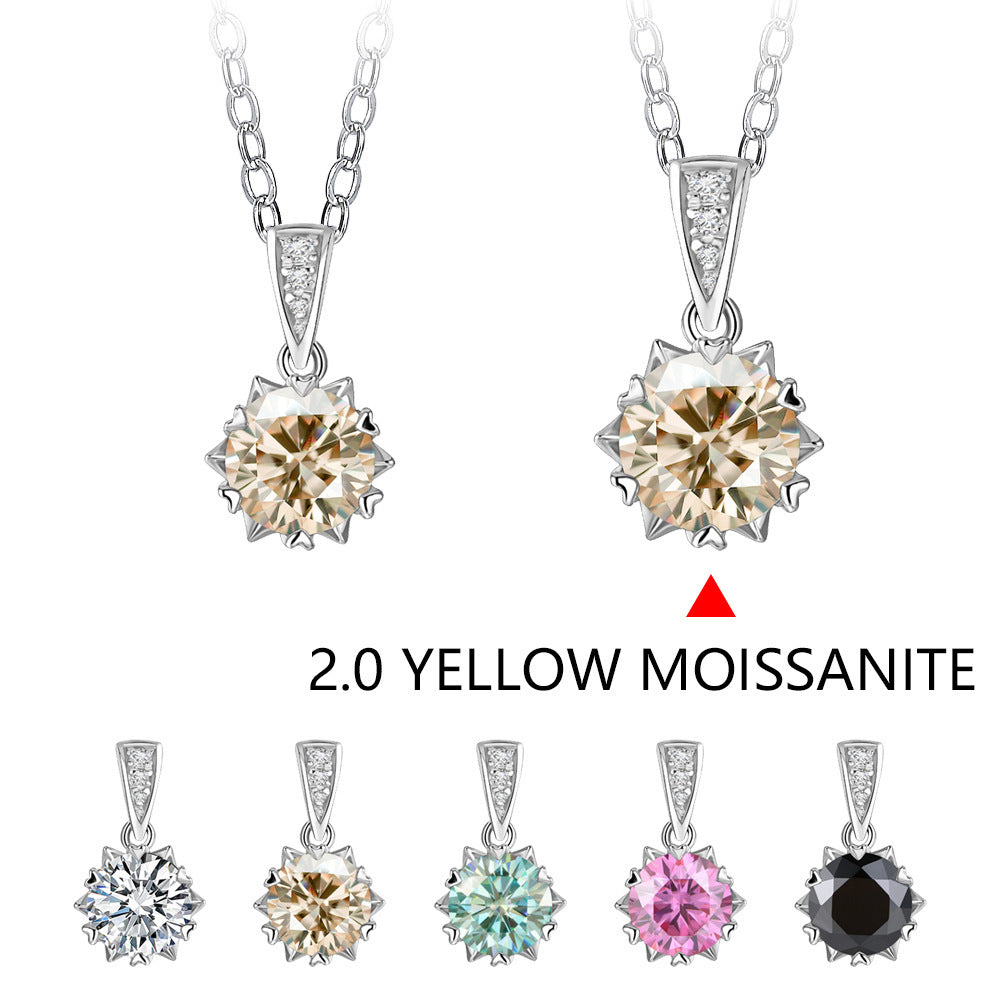 Collier flocon de neige Moissanite en argent Sterling 2 carats, Design d'intérêt spécial, à la mode, polyvalent