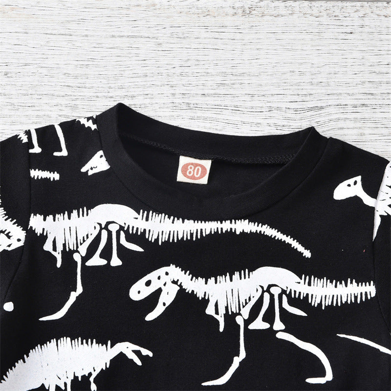 Vêtements d'été pour enfants dinosaures à manches courtes