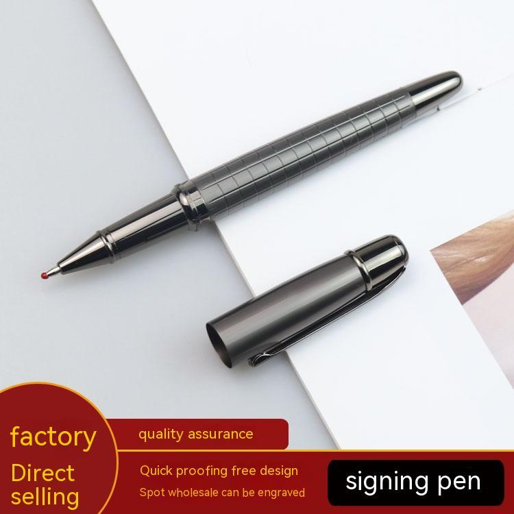 Stylo à bille en métal pour entreprise, pistolet gris, stylo à peinture à base d'eau pour bureau