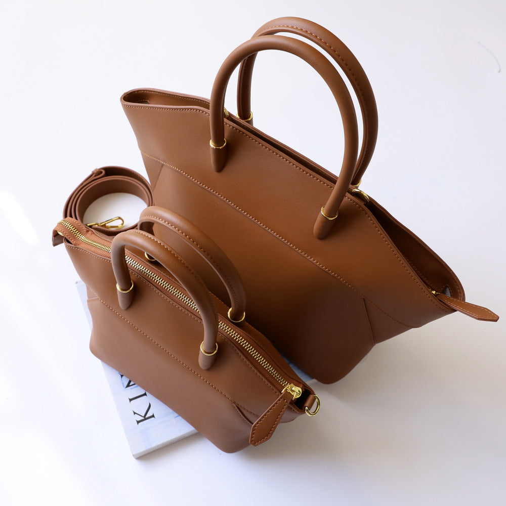 Sac style ailes portable en cuir de vache grande capacité