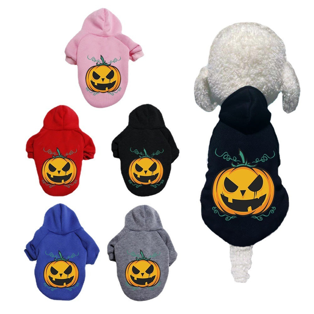 Vêtements de pull à motif de chien citrouille d'Halloween