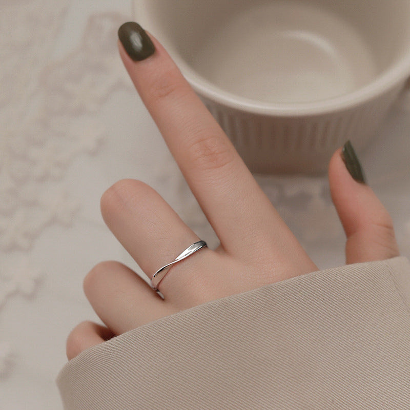 925 Sterling Silver Mobius Strip Simple Niche Design Simple Bracelet Ring