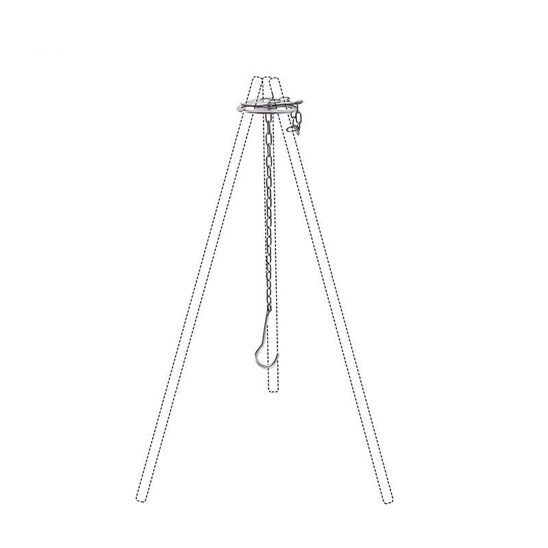 Support de pot suspendu triangulaire pratique pour le camping en plein air