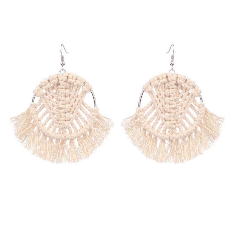 Boucles D'oreilles Gland Tissage Fait Main Style Ethnique Géométrique Creux