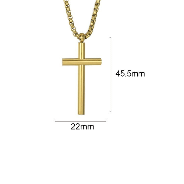 Simple All-match Cross Pendant Nordic Diy Titanium Steel Necklace
