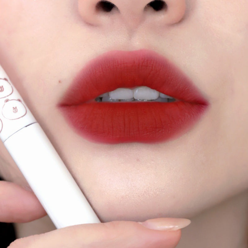 Laca de labios ROTO Matte Air Bear Lip Mud Lip Gloss Lápiz labial Maquillaje Mujer Sin manchas en la taza