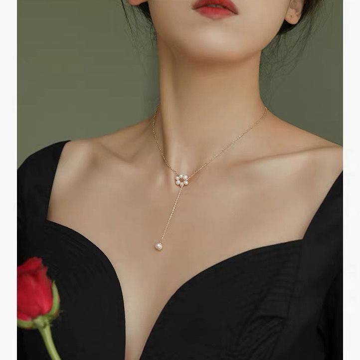 Simple Temperament Entry Lux Natural Pearl Clavicle Necklace For Women