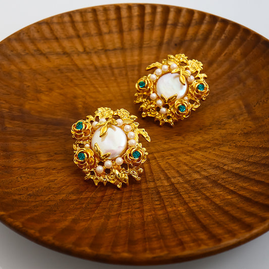 Pendientes de perlas barrocas rosas de lujo ligero