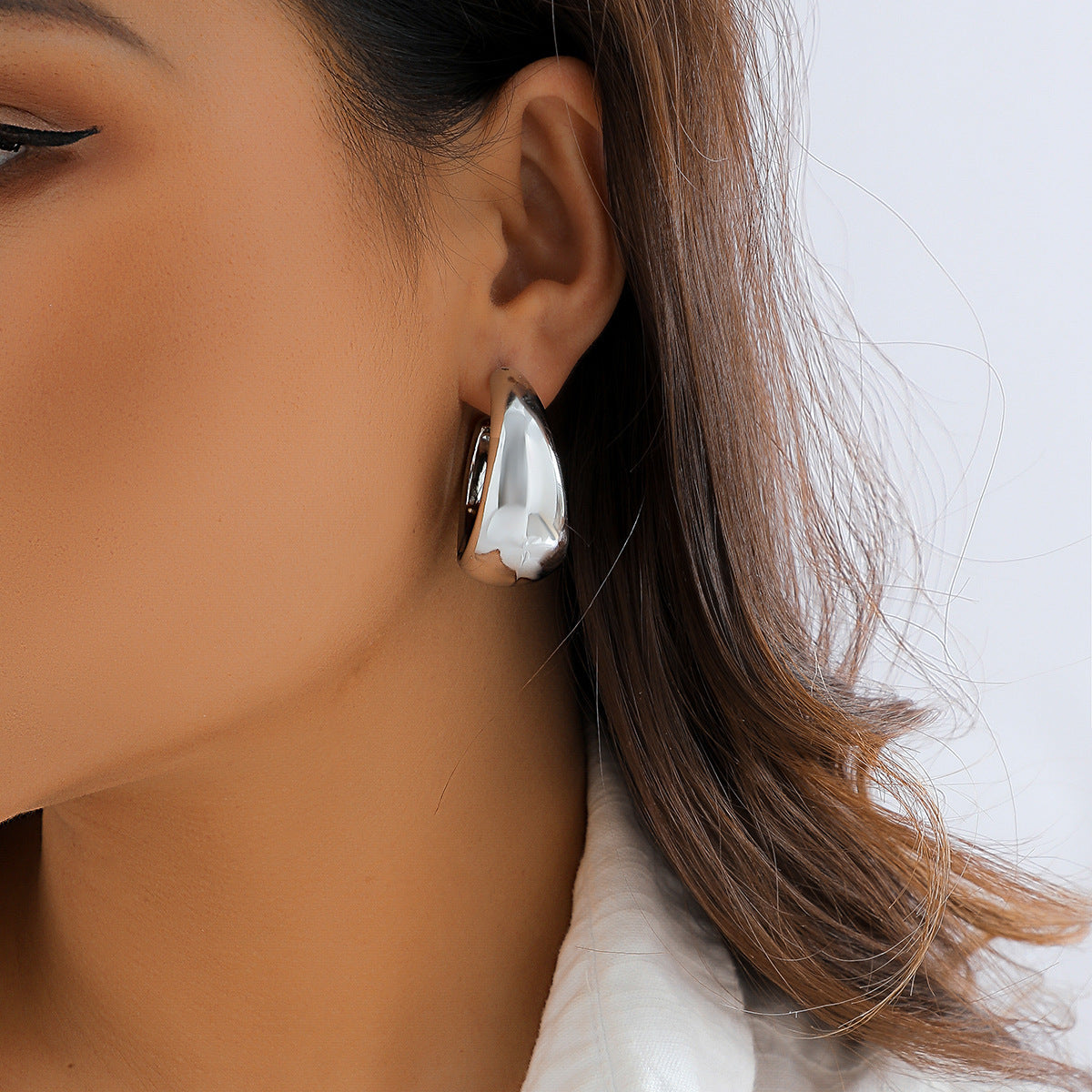 Pendientes de botón de moda de moda hip-hop de metal punk