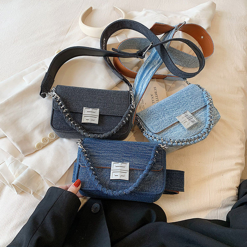 New Western Style All-matching Wide Shoulder Strap Crossbody Super Hot Small Square Bag