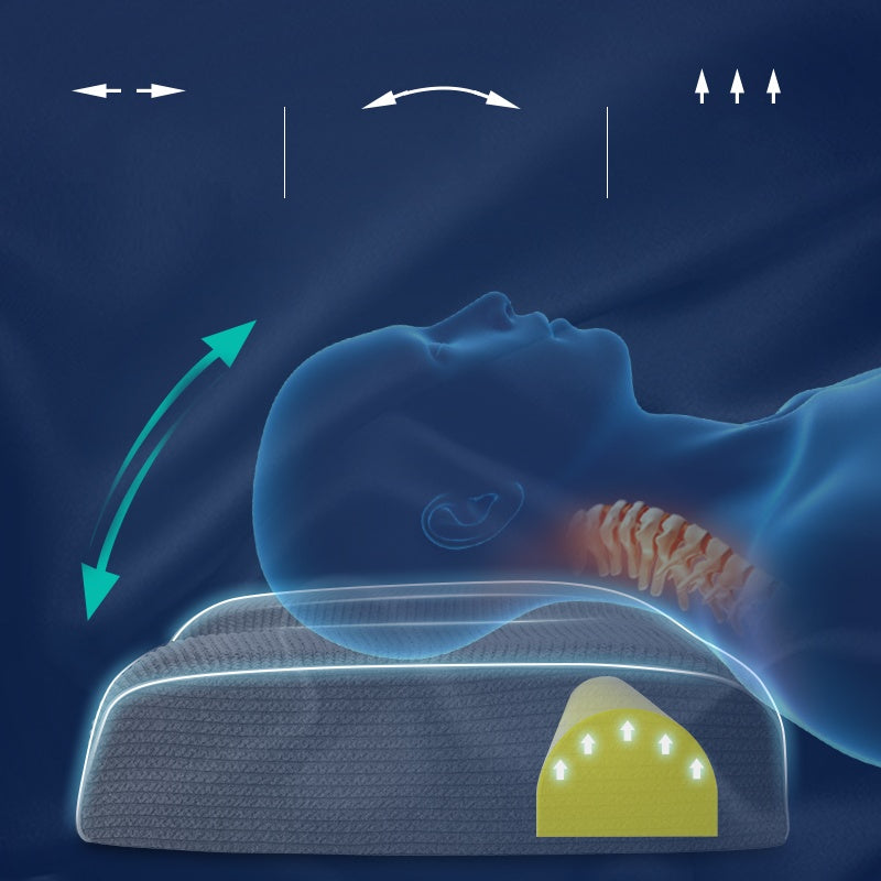 Almohada de masaje de espuma viscoelástica que ayuda a dormir y proteger el cuello, almohada de algodón tejida, ropa de cama para el hogar