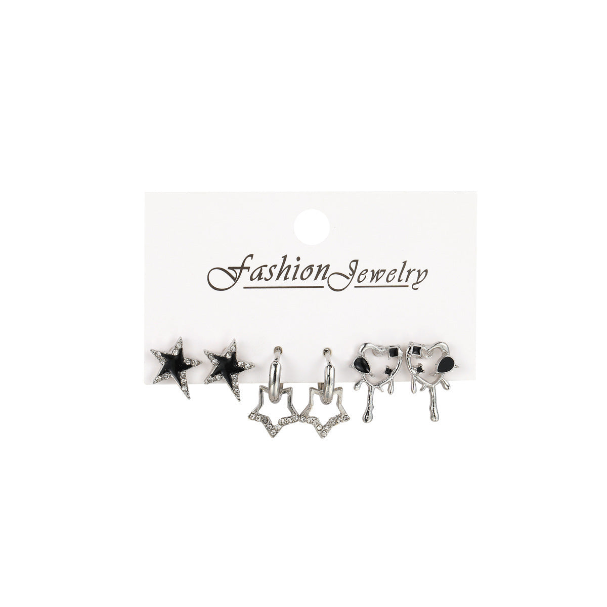 Ins intérêt spécial lumière luxe noir goutte à goutte amour coeur boucles d'oreilles costume