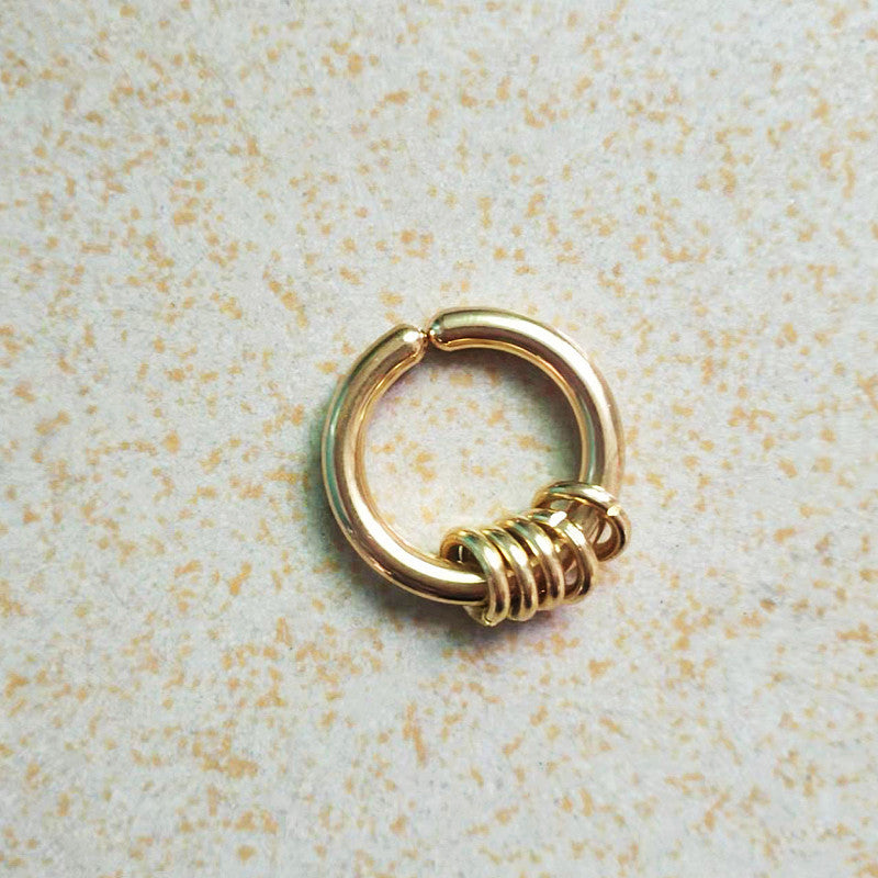 Clips para las orejas de acero de titanio sin dolor para hombres y mujeres, cinco anillos que combinan con todo