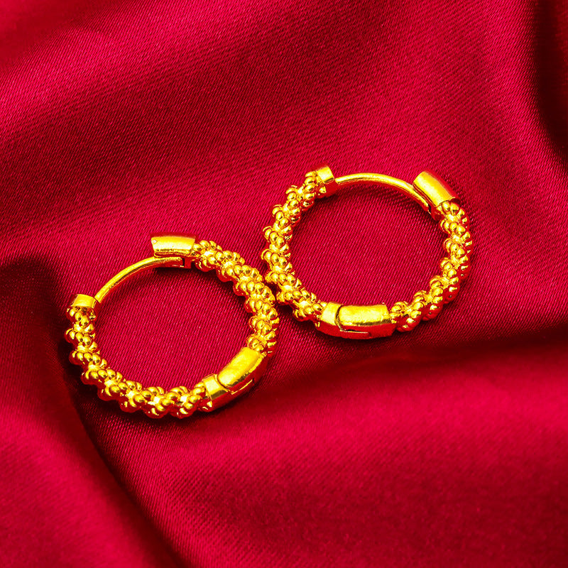 Boucles d'oreilles à crochet à motif fille en or alluvial pour femmes, boucles d'oreilles torsadées