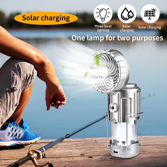 Ventilateur électrique solaire à vie, panneau étanche, charge, Double interrupteur, barbecue, Camping, ventilateur électrique solaire pour l'escalade