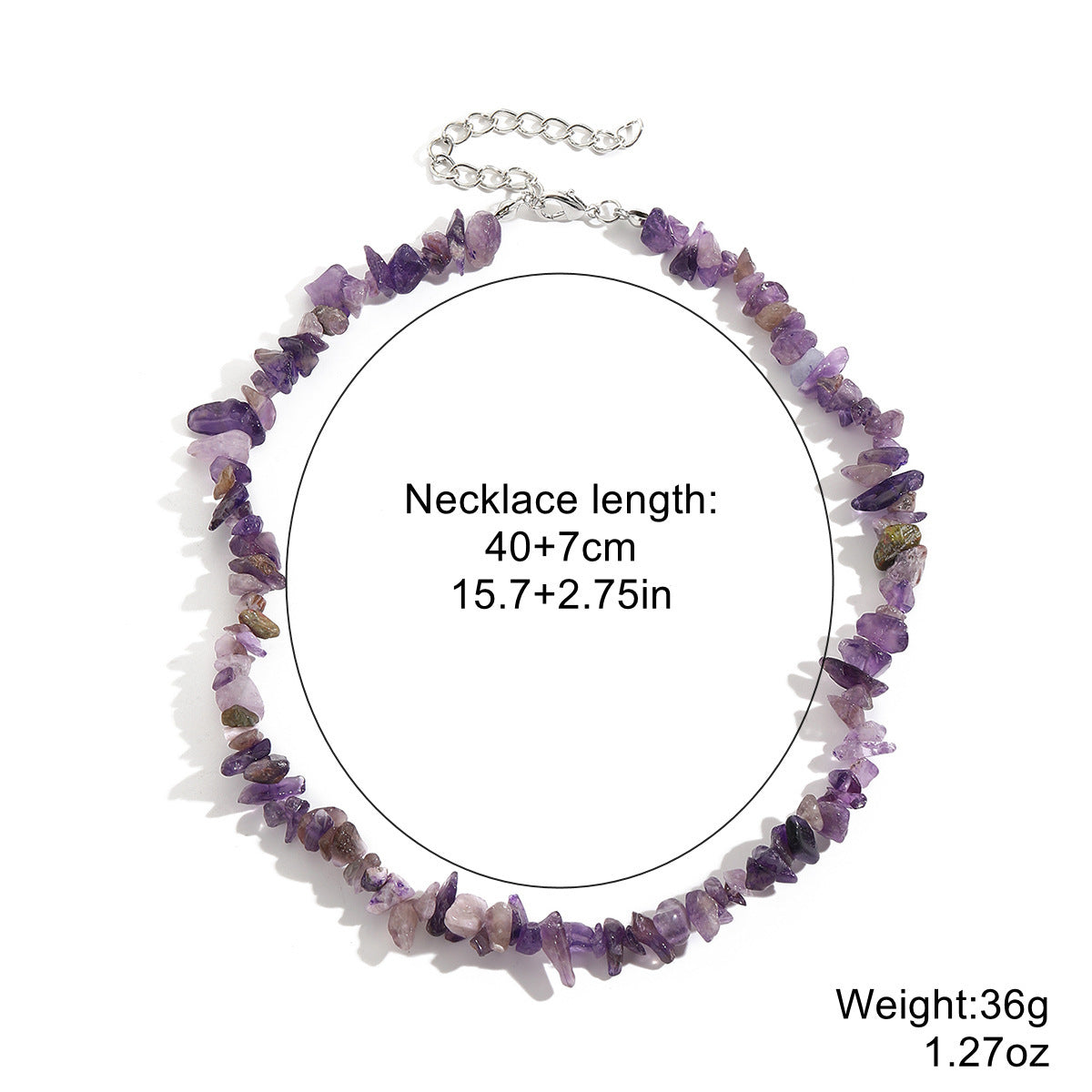 Collier bohème en pierre concassée colorée