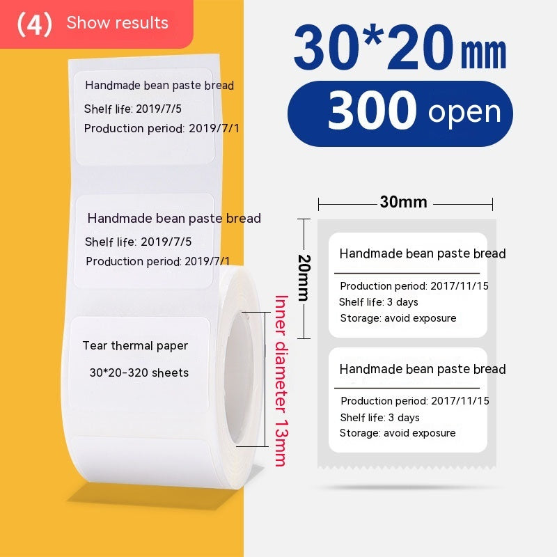 Autocollant adhésif de papier d'impression d'étiquettes en papier thermosensible à quatre épreuves