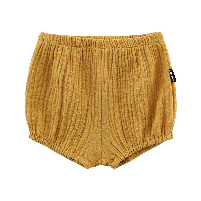 Short en crêpe de coton pour bébé, pantalon léger respirant d'été, bouffant pour bébé
