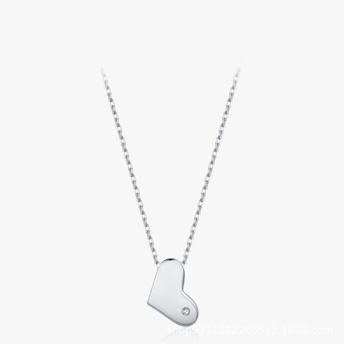 S925 Sterling Silver Cute Heart Shape Necklace For Women