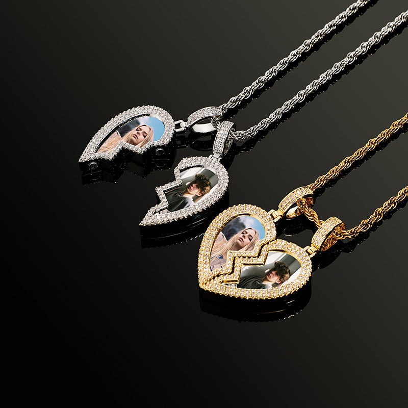 Collier multi-parties en forme de cœur de personnalité de la mode