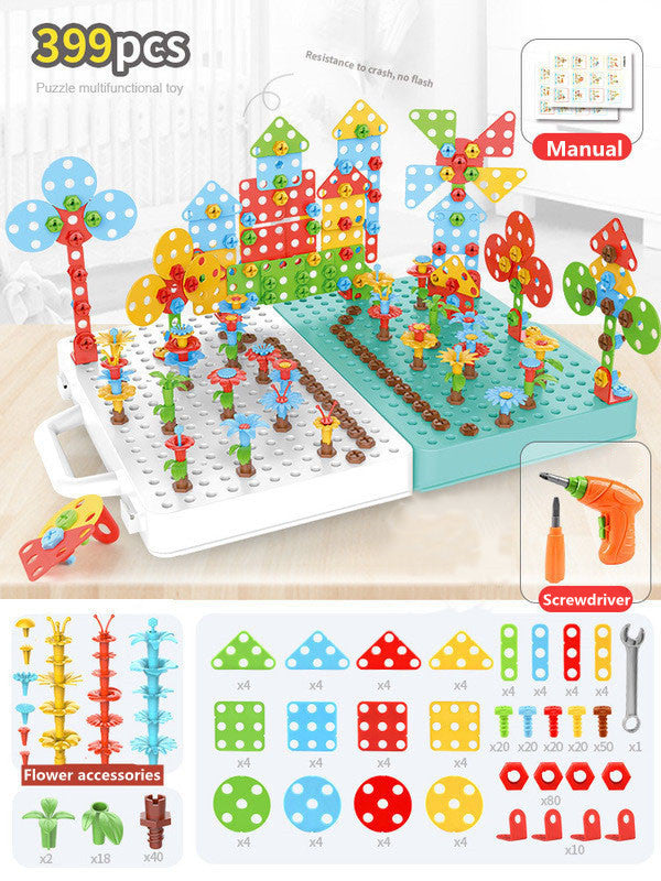 Tournevis pour enfants, jouet, perceuse électrique, assemblage et démontage pratiques, boîte à outils, Puzzle pour bébé