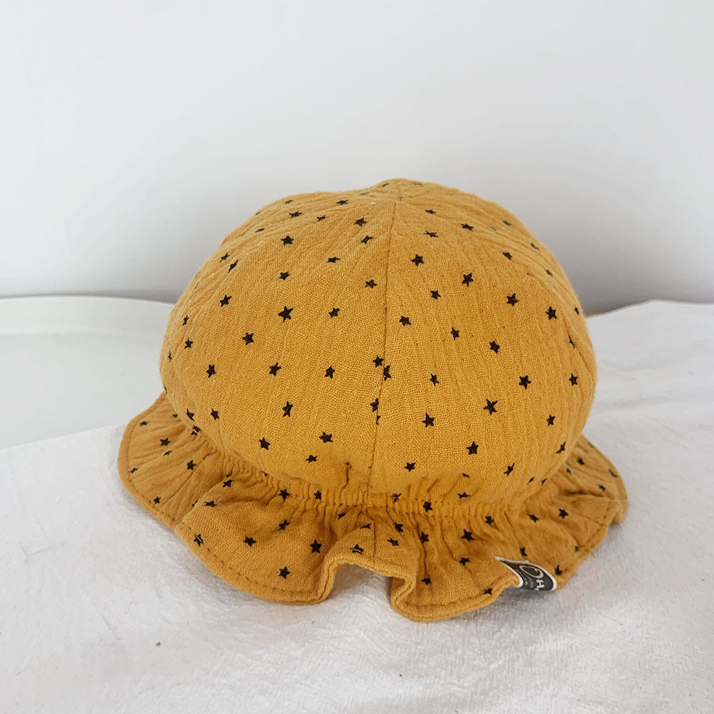 Gorro para el sol para bebé de bebé con lunares dobles de pescador