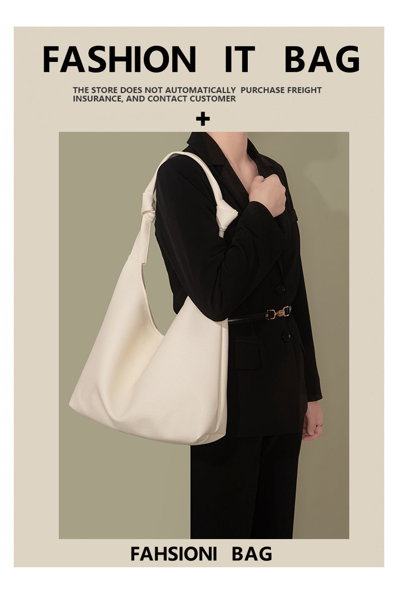 Grand sac fourre-tout en cuir souple, sac à bandoulière simple et tendance