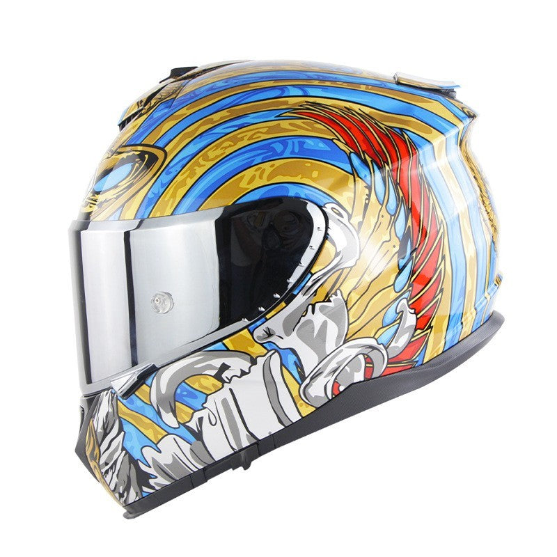 Casque intégral de moto, casque de moto à Double lentille, couverture complète