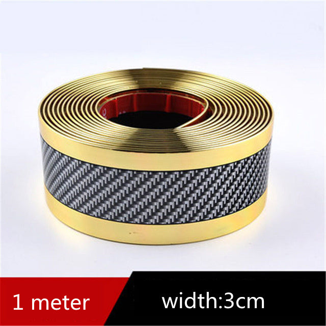 Autocollant de protection décoratif de seuil de porte de modèle de fibre de carbone de voiture