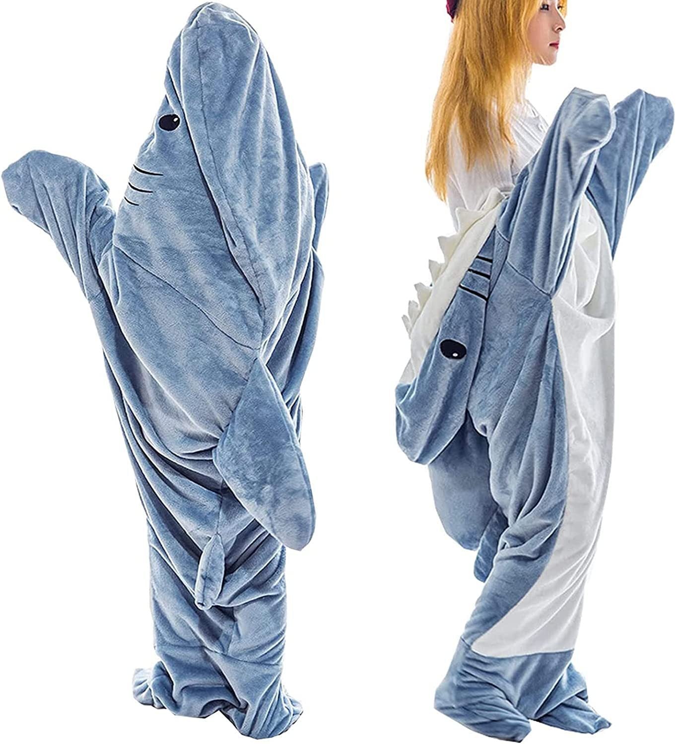 Accueil Sweat à capuche en flanelle douce avec couverture de requin