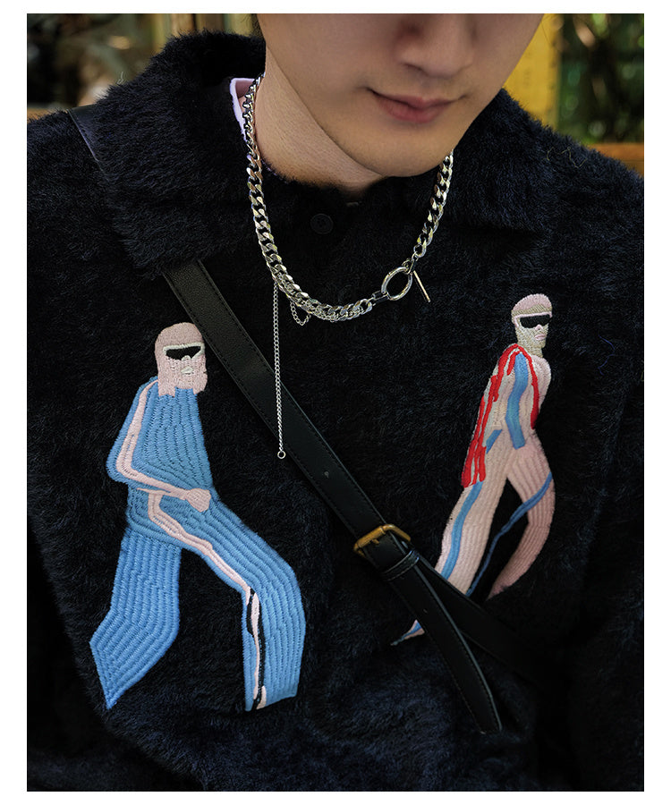 Collier avec anneau à pampilles et chaîne enroulée pour fête étudiante, tendance