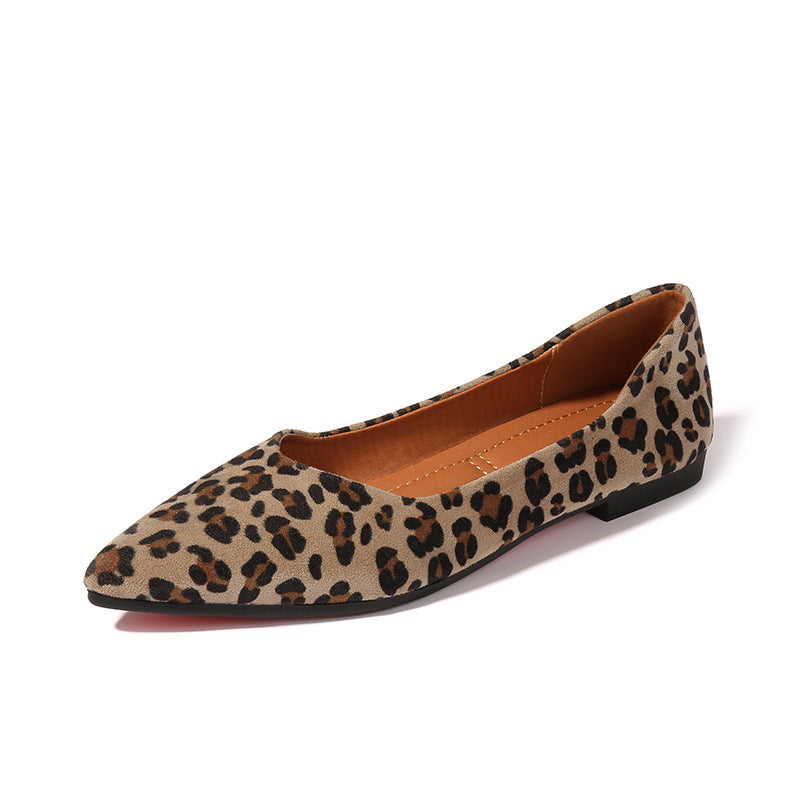 Chaussures à semelle souple et pointues, Vintage, imprimé léopard, à la mode, assorties avec tout, pour femmes