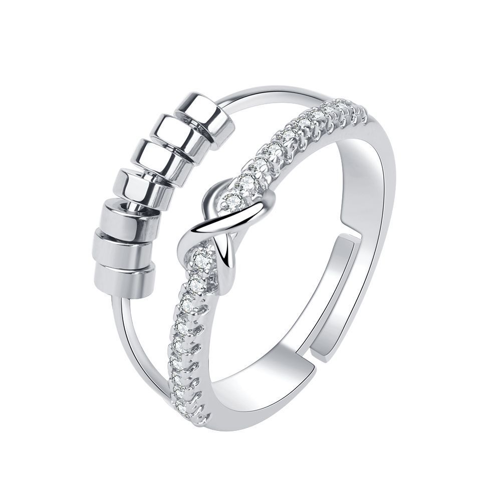 Women's Double Bow Spinning Ring