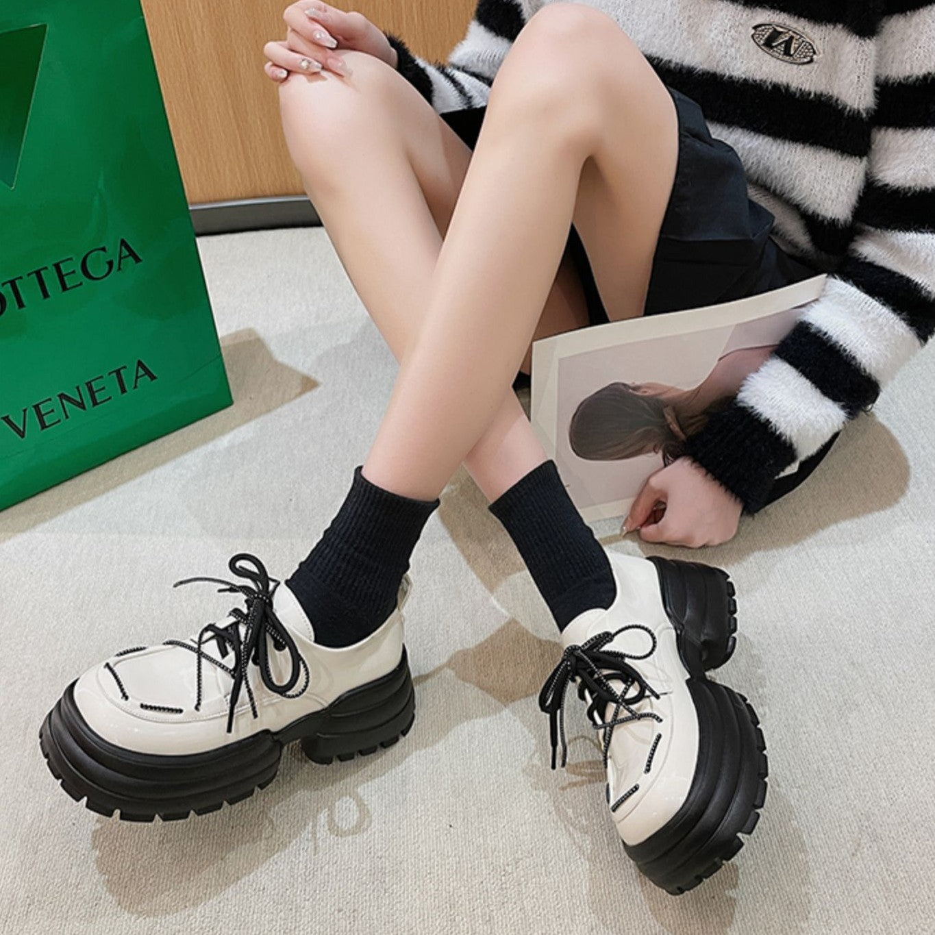 Chaussures à lacets en cuir souple Dad D'Lites College