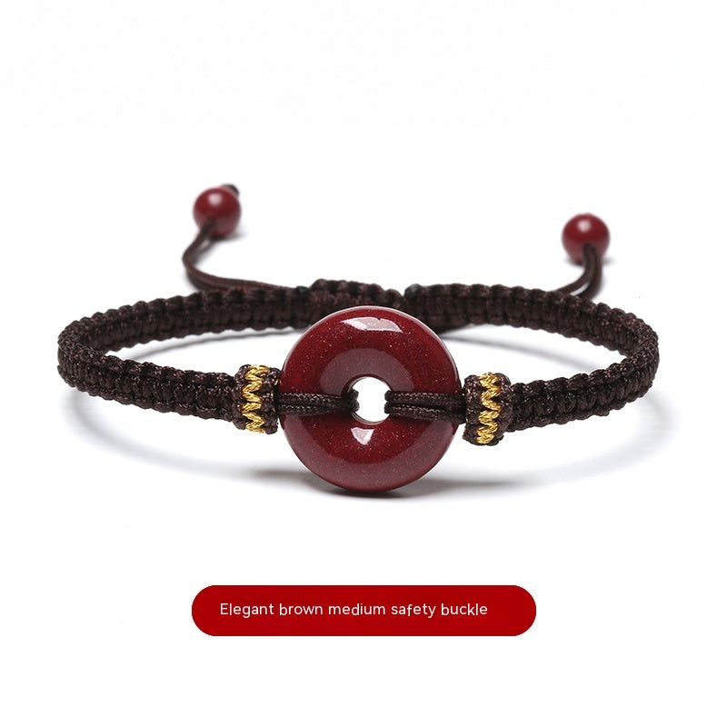 Women's Fashion Birth Year Cinnabar Peace Buckle Red Rope Bracelet