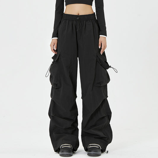 Men's Loose Design Pleated Drawstring Ankle-tied Trousers