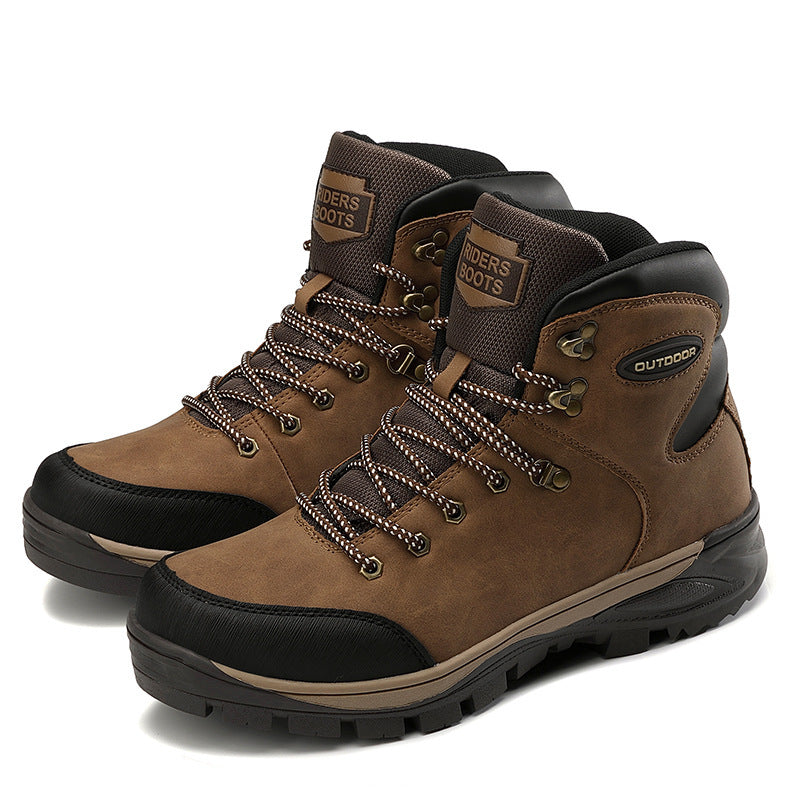 Chaussures d'hiver de grande taille pour hommes, bottes montantes en coton et velours pour garder au chaud