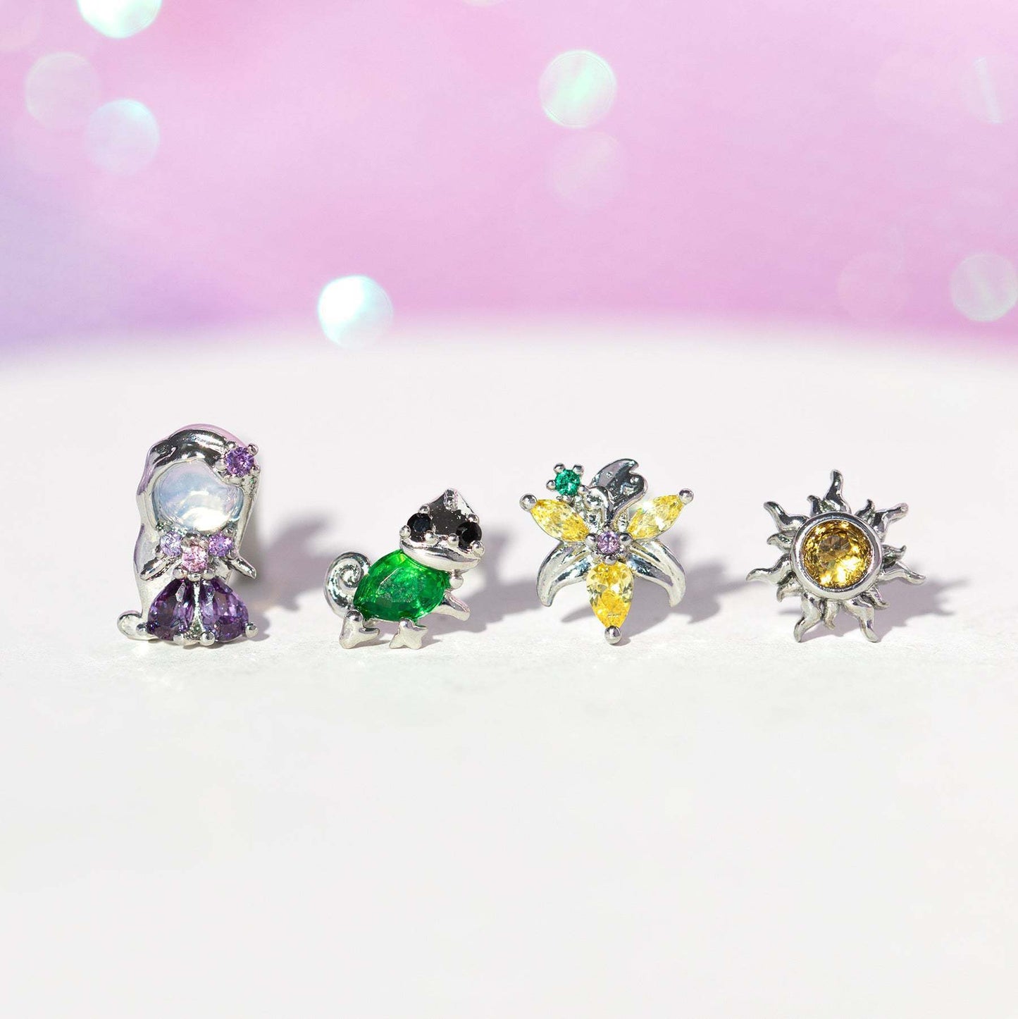 Creative Cartoon Character Micro-inlaid Color Zircon Animal Stud Earrings