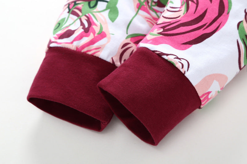 Combinaison fleurie pour bébé, barboteuse à manches longues