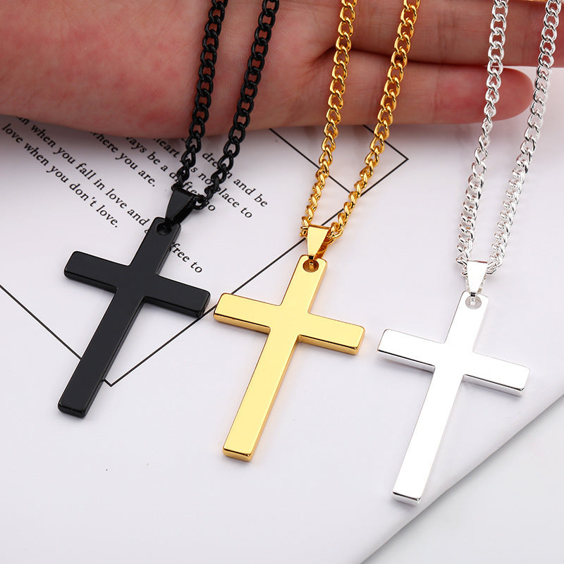 Collier pour hommes à étagère croisée en acier inoxydable