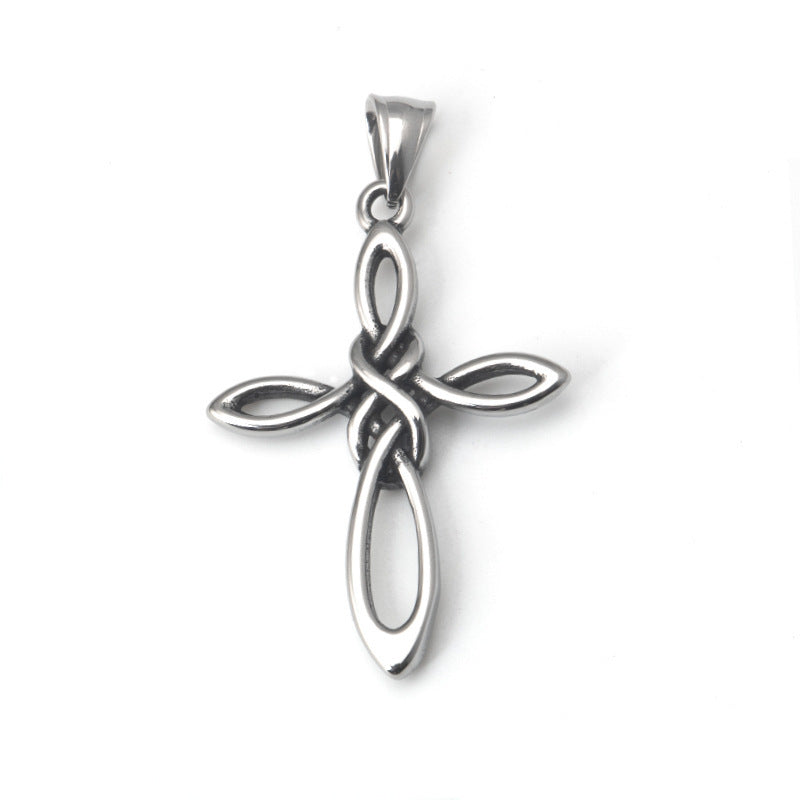 Collier pendentif croix celtique irlandaise en acier inoxydable, accessoires en titane